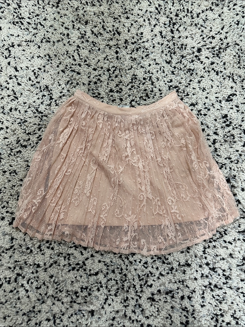 Forever‎ 21 Dusty Pink Lace Skater Skirt